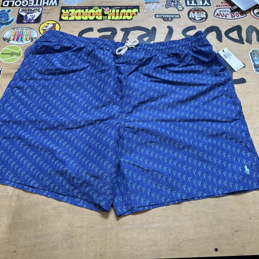 Ralph Lauren Polo Men's Swordfish Pattern Swim Trunks 3LT 3XLT